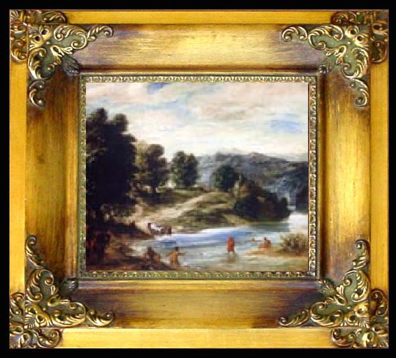 framed  Eugene Delacroix The Banks of the River Sebou, Ta040